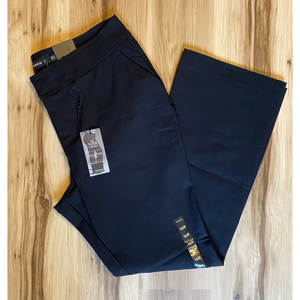Torrid Noir Collection Jetsetter Slim Boot Trouser Black Pants 16R 10356452